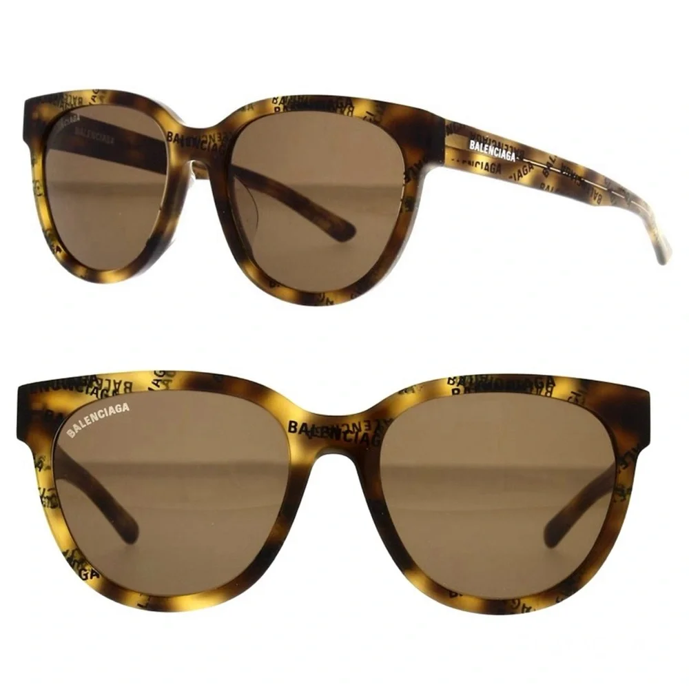 BALENCIAGA BB0077SK Brown Lens Cat Eye Shape Dark Havana Frame Sunglasses NWB #2